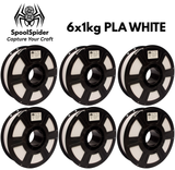 SpoolSpider 6x1kg PLA Black/White/Grey Bundle 3D Printer Filament 1.75mm