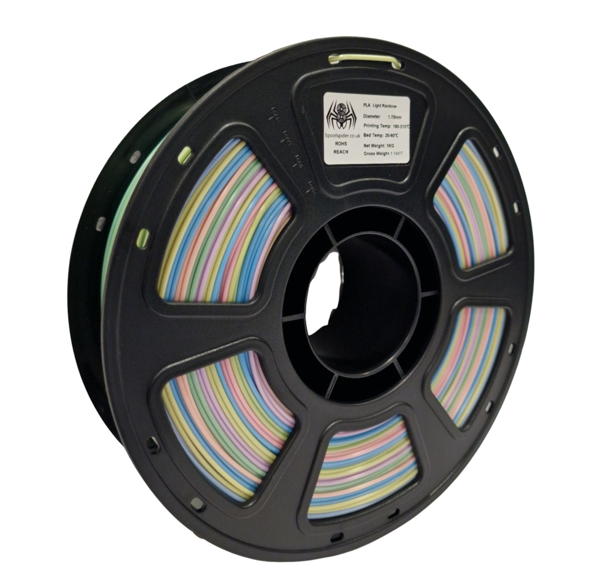 SpoolSpider PLA Rainbow 3D Printer Filament 1.75mm 1kg