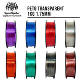 SpoolSpider PETG Transparent 1.75mm 1kg Rolls